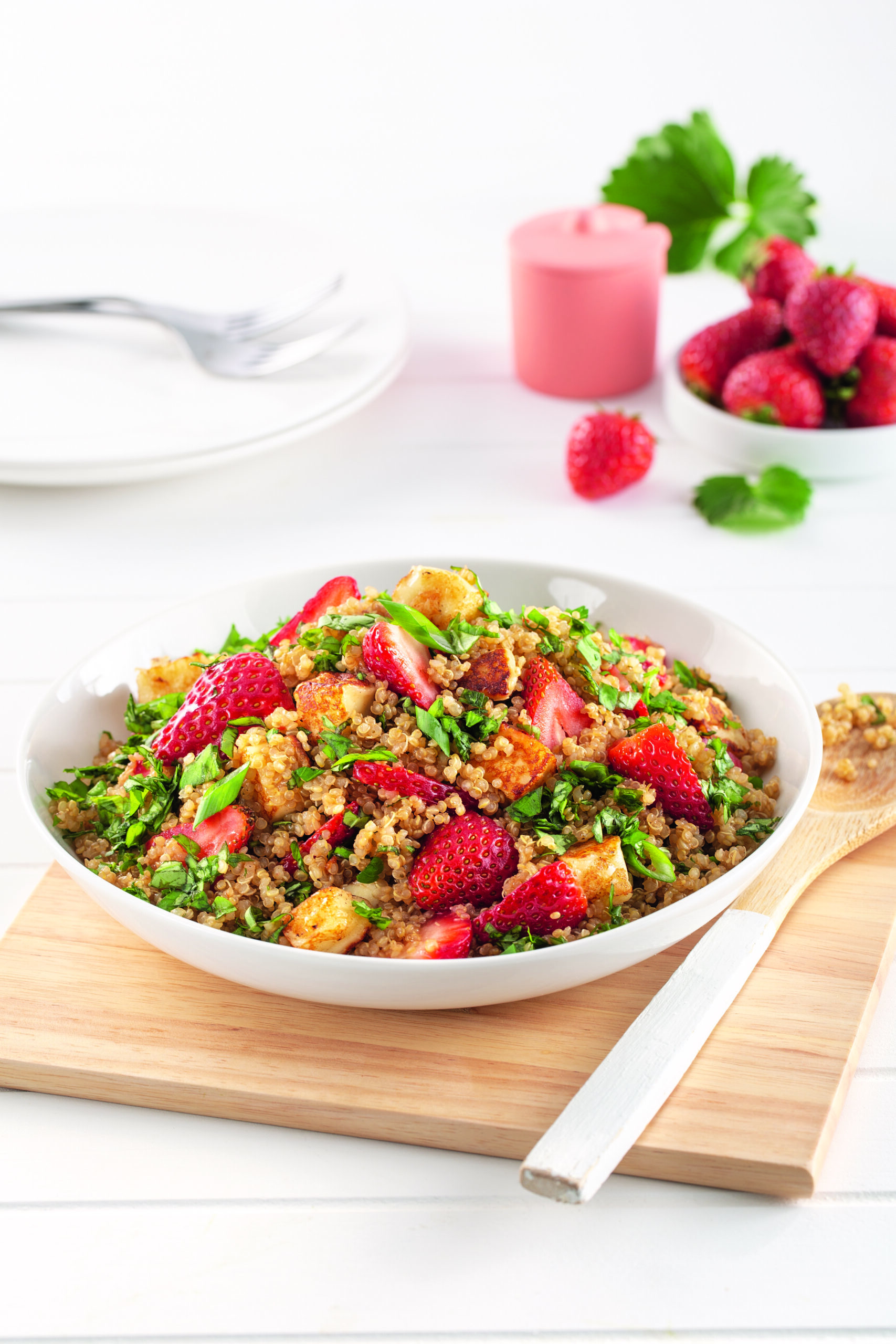 Recette facile : Taboulé de fraises et halloumi – parfait pour l&rsquo;été