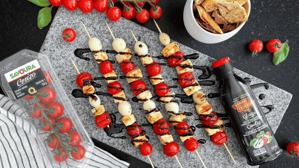 Brochettes de tomates cerises grillées