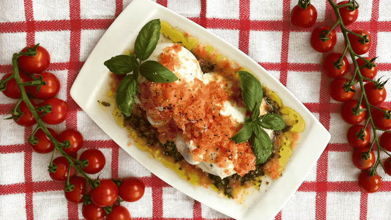 Tomate glacée sur burrata