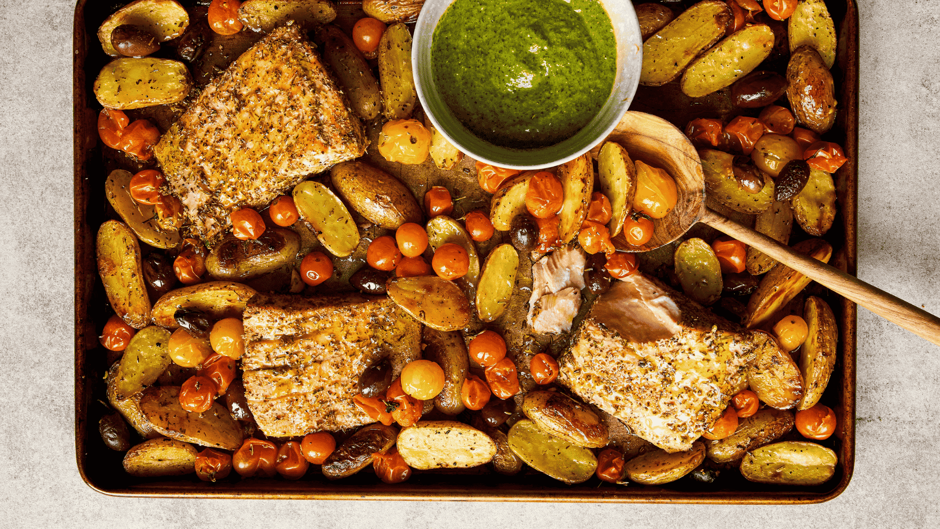 Greek-Style Sheet Pan Salmon by K for Katrine
