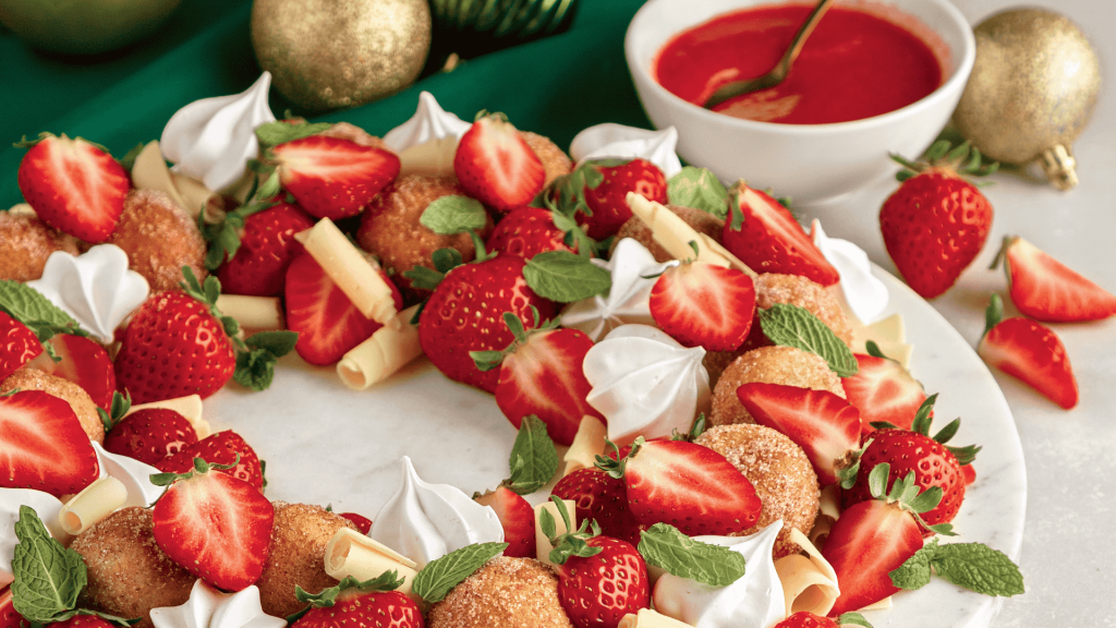 Couronne festive aux fraises